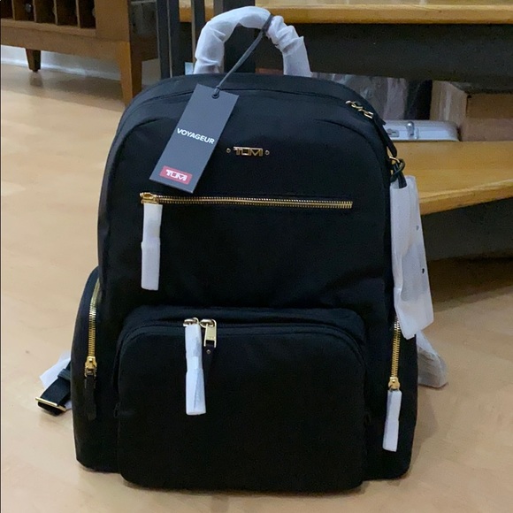 Tumi Bags New Tumi Carson Backpack Black Gold Hardware Poshmark